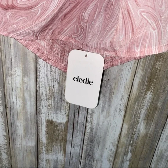 NWT Elodie Ruched Strappy Pink Halter Crop - Picture 8 of 10